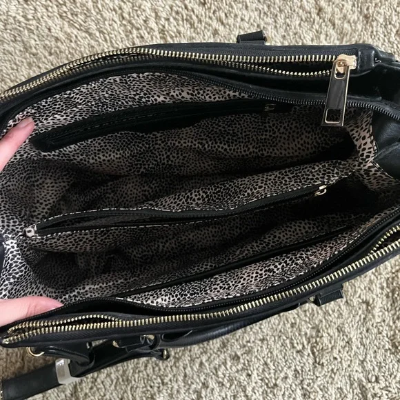 Black Leather Work Tote Bag - Picture 5 of 9